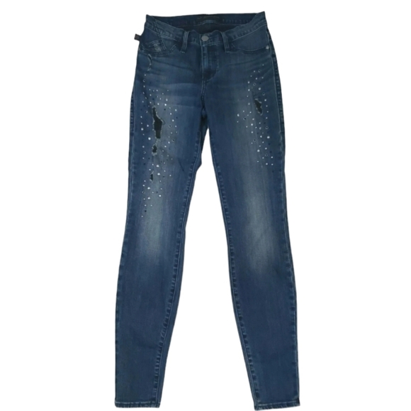 Rock & Republic~Size 4M~"Kashmiere" Dark Wash  Distressed Skinny Jeans Stretch. - Picture 1 of 9